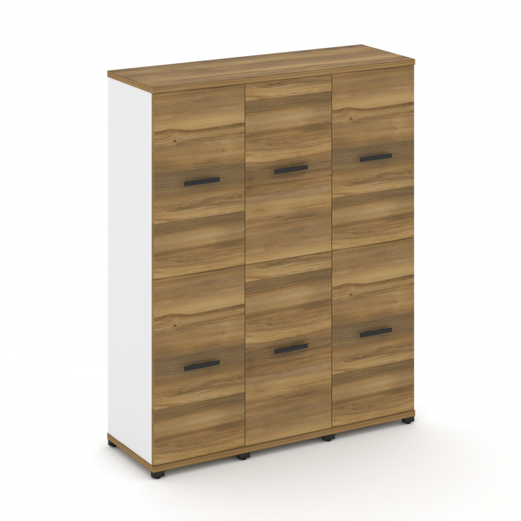 Concept Шкаф 3 узкие секции, 4 ниши CN.STU-432 B Сандал Янтарный/Белый Бриллиант/Металл Черный 1252*