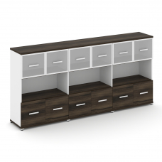 Concept Шкаф 3 широкие секции, 3 ниши CN.STS-335 RMW W Дуб Мали/Белый Бриллиант/Металл Белый/Сатин 2