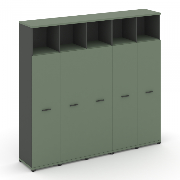 Concept Шкаф 5 узких секций, 5 ниш CN.STU-556 A Кобо/Антрацит/Металл Антрацит 2084*420*1922