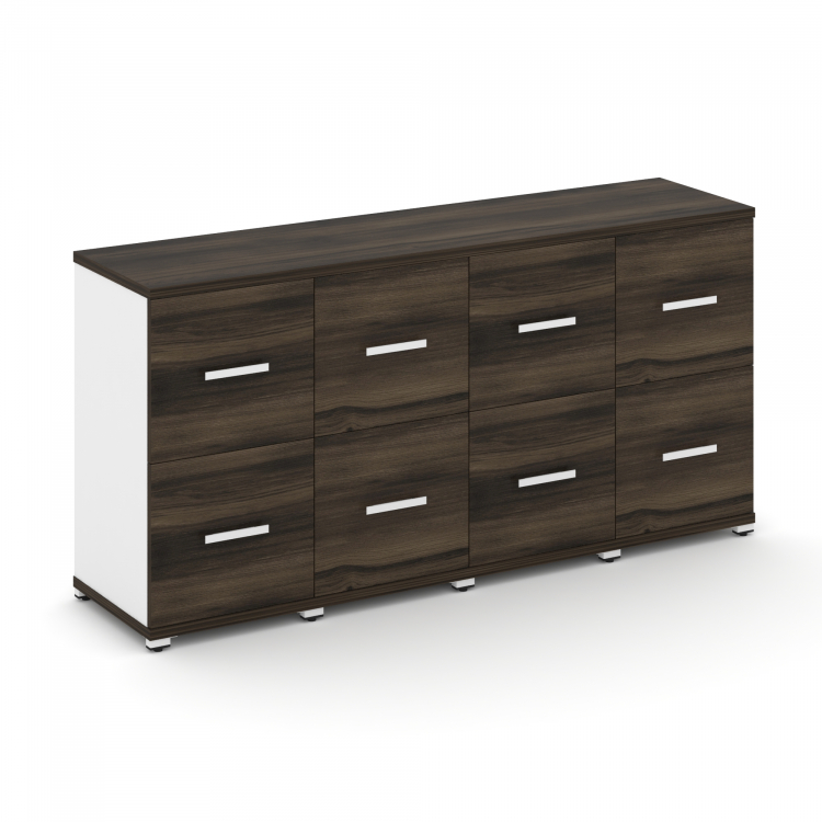 Concept Шкаф 4 узкие секции, 2 ниши CN.STU-242 W Дуб Мали/Белый Бриллиант/Металл Белый 1668*420*818