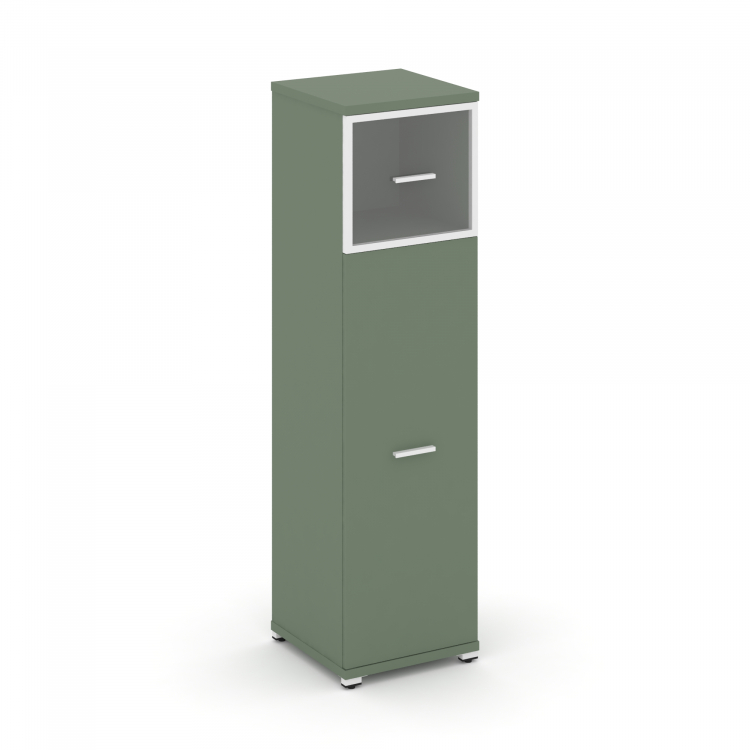 Concept Шкаф 1 узкая секция, 4 ниши CN.STU-414 RPW W Кобо/Металл Белый/Прозрачный 420*420*1554