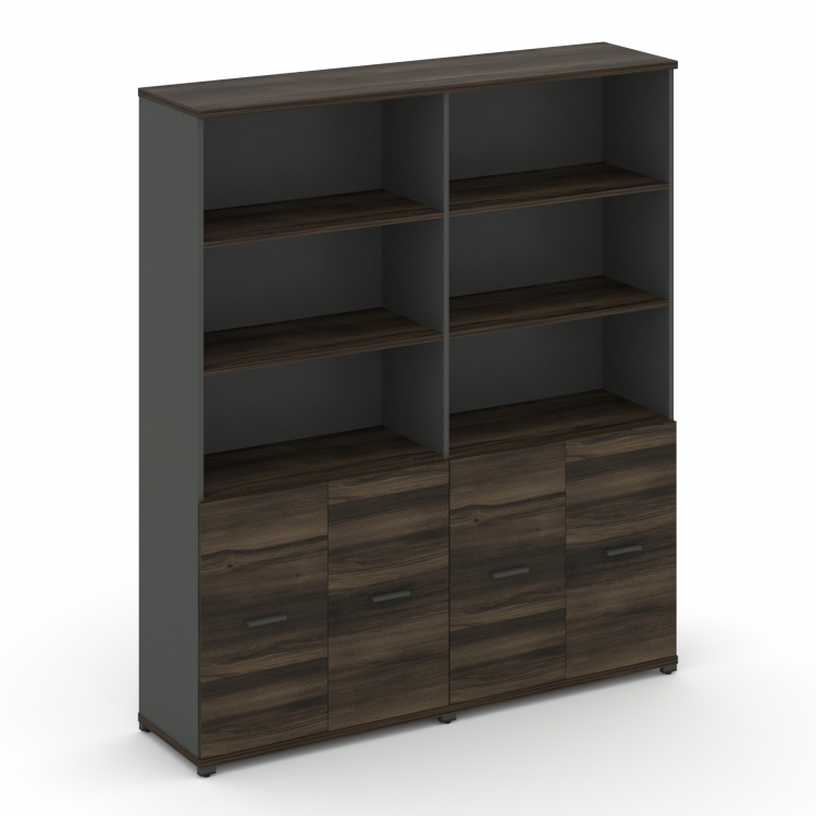 Concept Шкаф 2 широкие секции, 5 ниш CN.STS-521 A Дуб Мали/Антрацит/Металл Антрацит 1668*420*1922