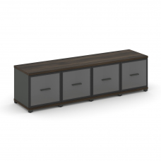 Concept Шкаф 4 узкие секции, 1 ниша CN.STU-143 RPB A Дуб Мали/Антрацит/Металл Антрацит/Прозрачный 16