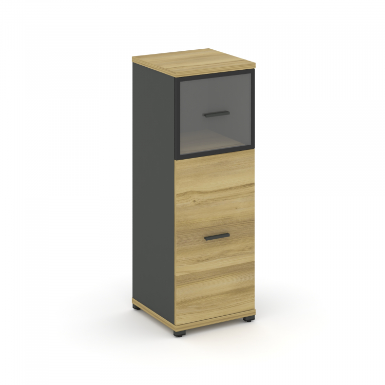 Concept Шкаф 1 узкая секция, 3 ниши CN.STU-314 RPB A Дуб Винченцо/Антрацит/Металл Антрацит/Прозрачны