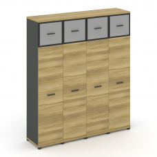 Concept Шкаф 4 узкие секции, 5 ниш CN.STU-547 RMB A Дуб Винченцо/Антрацит/Металл Антрацит/Сатин 1668