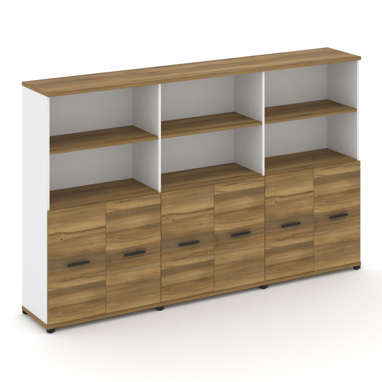 Concept Шкаф 3 широкие секции, 4 ниши CN.STS-431 B Сандал Янтарный/Белый Бриллиант/Металл Черный 250