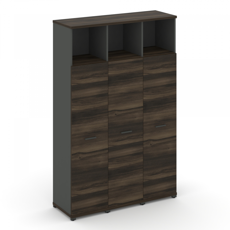 Concept Шкаф 3 узкие секции, 5 ниш CN.STU-536 A Дуб Мали/Антрацит/Металл Антрацит 1252*420*1922