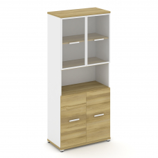 Concept Шкаф 1 широкая секция, 5 ниш CN.STS-513 RPW W Дуб Винченцо/Белый Бриллиант/Металл Белый/Проз