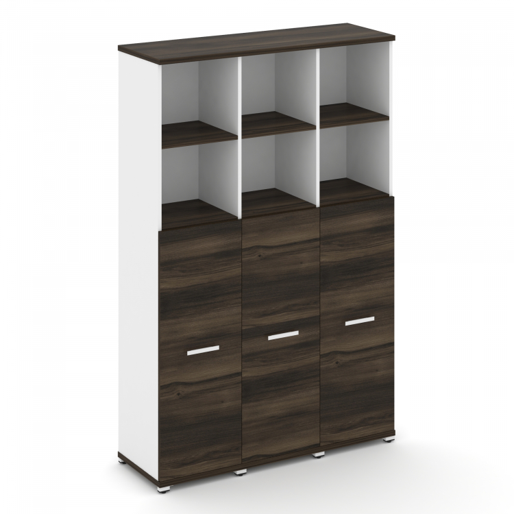 Concept Шкаф 3 узкие секции, 5 ниш CN.STU-534 W Дуб Мали/Белый Бриллиант/Металл Белый 1252*420*1922