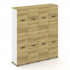 Concept Шкаф 4 узкие секции, 5 ниш CN.STU-545 B Дуб Винченцо/Белый Бриллиант/Металл Черный 1668*420*