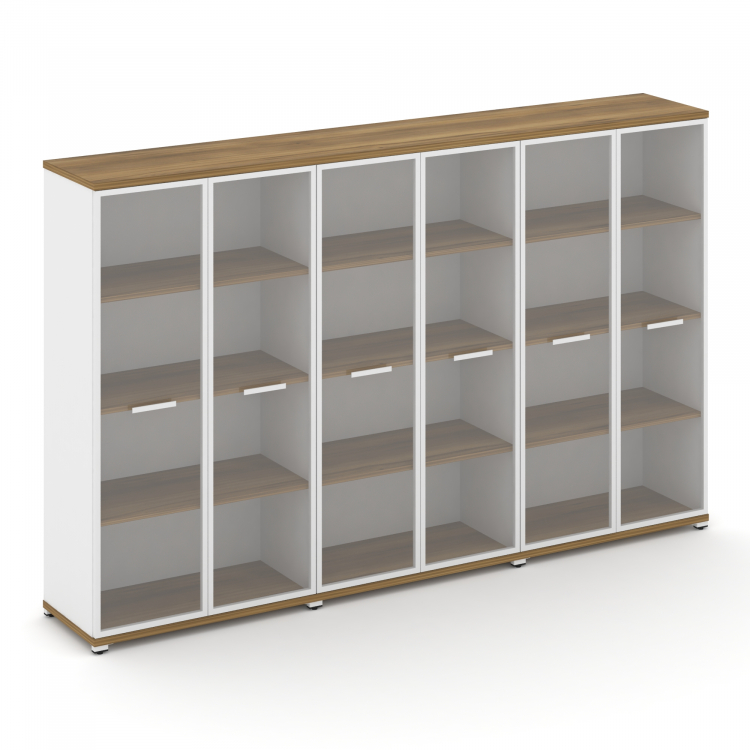 Concept Шкаф 3 широкие секции, 4 ниши CN.STS-436 RPW W Сандал Янтарный/Белый Бриллиант/Металл Белый/