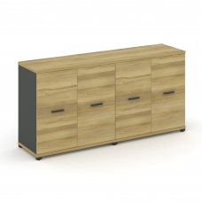 Concept Шкаф 2 широкие секции, 2 нишии CN.STS-223 A Дуб Винченцо/Антрацит/Металл Антрацит 1668*420*8