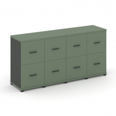 Concept Шкаф 4 узкие секции, 2 ниши CN.STU-242 A Кобо/Антрацит/Металл Антрацит 1668*420*818