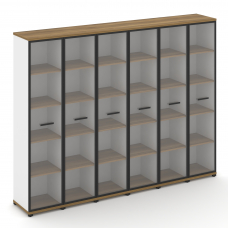 Concept Шкаф 6 узких секций, 5 ниш CN.STU-568 RPB B Сандал Янтарный/Белый Бриллиант/Металл Черный/Пр