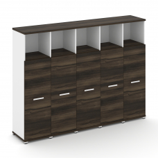 Concept Шкаф 5 узких секций, 4 ниши CN.STU-453 W Дуб Мали/Белый Бриллиант/Металл Белый 2084*420*1554