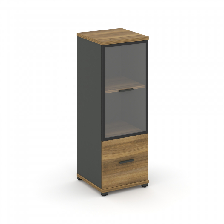 Concept Шкаф 1 узкая секция, 3 ниши CN.STU-312 RPB A Сандал Янтарный/Антрацит/Металл Антрацит/Прозра
