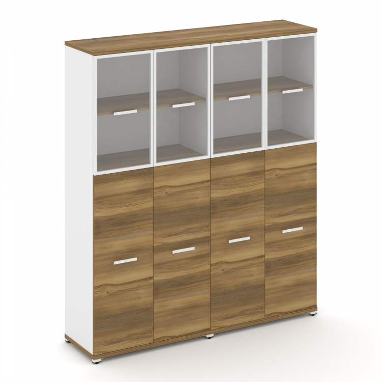 Concept Шкаф 2 широкие секции, 5 ниш CN.STS-525 RPW W Сандал Янтарный/Белый Бриллиант/Металл Белый/П