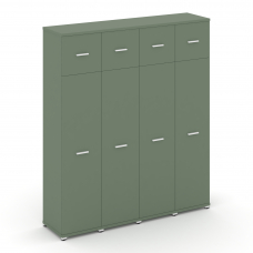 Concept Шкаф 4 узкие секции, 5 ниш CN.STU-547 W Кобо/Металл Белый 1668*420*1922