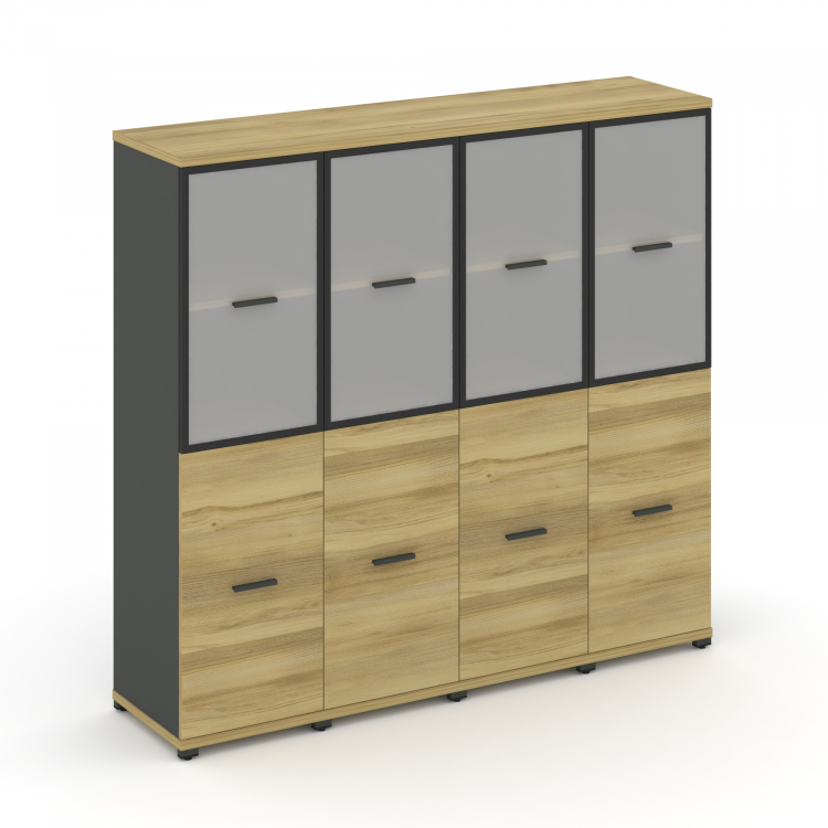 Concept Шкаф 4 узкие секции, 4 ниши CN.STU-442 RMB A Дуб Винченцо/Антрацит/Металл Антрацит/Сатин 16