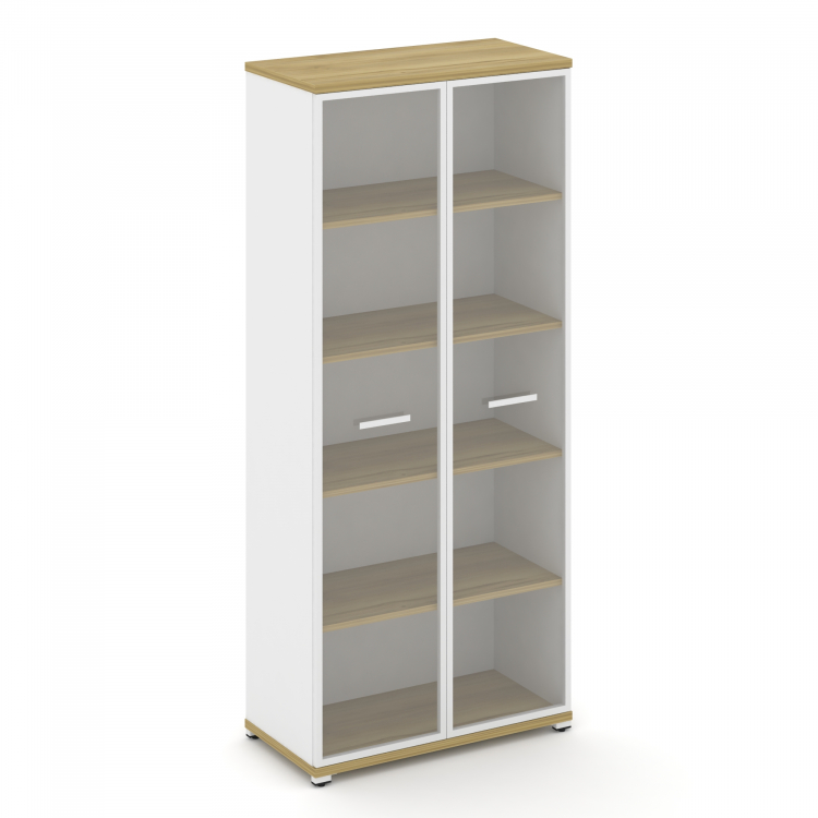 Concept Шкаф 1 широкая секция, 5 ниш CN.STS-518 RPW W Дуб Винченцо/Белый Бриллиант/Металл Белый/Проз