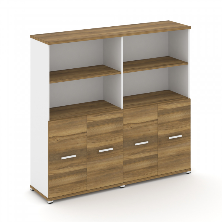 Concept Шкаф 2 широкие секции, 4 ниши CN.STS-421 W Сандал Янтарный/Белый Бриллиант/Металл Белый 1668