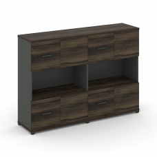Concept Шкаф 2 широкие секции, 3 ниши CN.STS-325 A Дуб Мали/Антрацит/Металл Антрацит 1668*420*1186