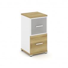 Concept Шкаф 1 узкая секция, 2 ниши CN.STU-212 RMW W Дуб Винченцо/Белый Бриллиант/Металл Белый/Сатин