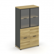 Concept Шкаф 1 широкая секция, 4 ниши CN.STS-412 RPB A Дуб Винченцо/Антрацит/Металл Антрацит/Прозрач