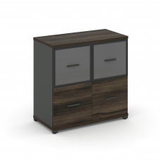 Concept Шкаф 1 широкая секция, 2 ниши CN.STS-212 RPB A Дуб Мали/Антрацит/Металл Антрацит/Прозрачный