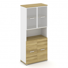 Concept Шкаф 1 широкая секция, 5 ниш CN.STS-513 RMW W Дуб Винченцо/Белый Бриллиант/Металл Белый/Сати