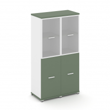 Concept Шкаф 2 узкие секции, 4 ниши CN.STU-422 RMW W Кобо/Белый Бриллиант/Металл Белый/Сатин 836*420