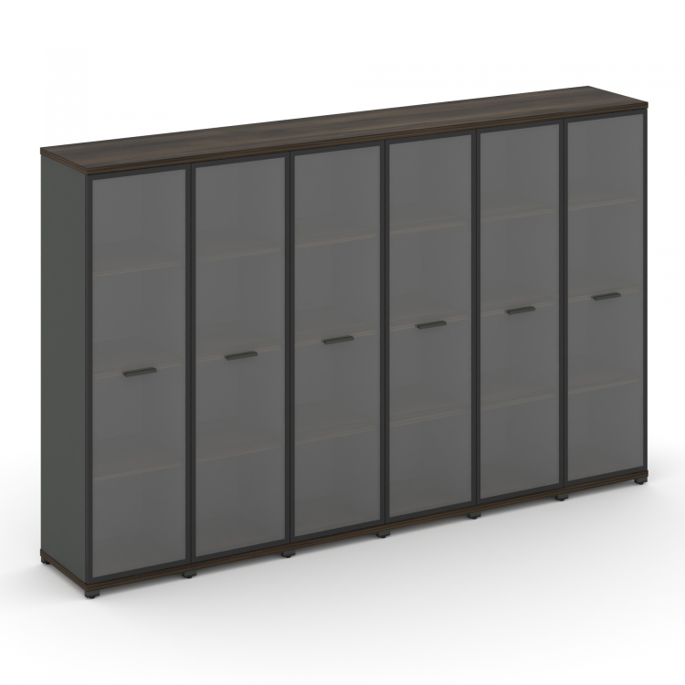 Concept Шкаф 6 узких секций, 4 ниши CN.STU-466 RPB A Дуб Мали/Антрацит/Металл Антрацит/Прозрачный 25