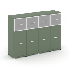 Concept Шкаф 4 узкие секции, 3 ниши CN.STU-344 RMW W Кобо/Металл Белый/Сатин 1668*420*1186