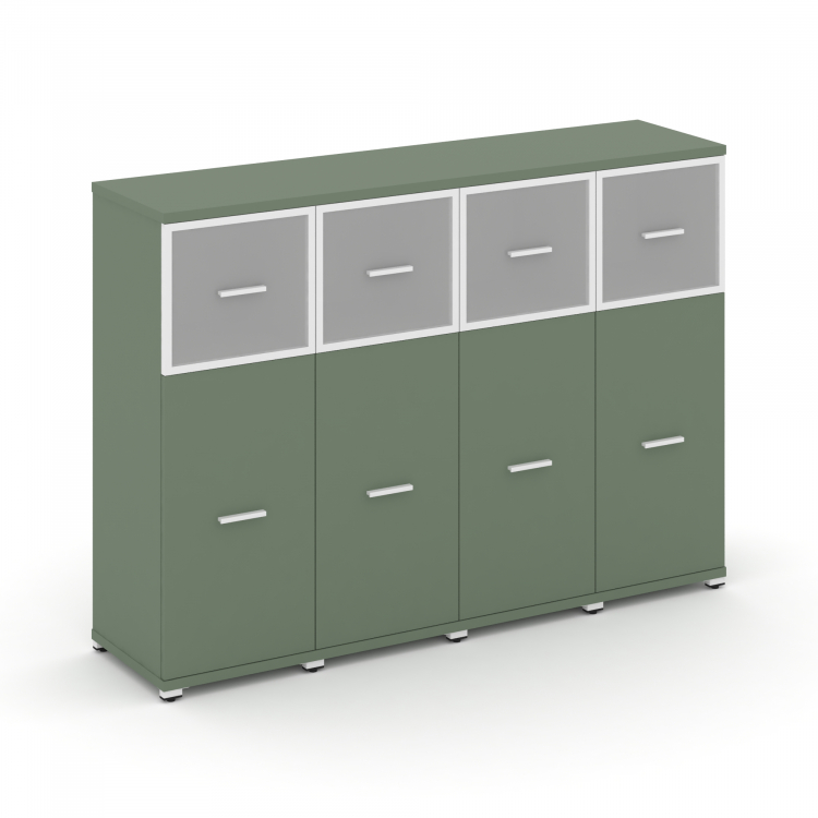 Concept Шкаф 4 узкие секции, 3 ниши CN.STU-344 RMW W Кобо/Металл Белый/Сатин 1668*420*1186