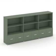 Concept Шкаф 3 широкие секции, 3 ниши CN.STS-331 W Кобо/Металл Белый 2500*420*1186