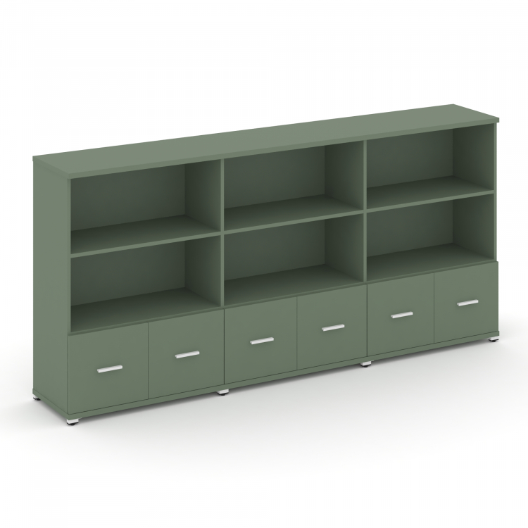 Concept Шкаф 3 широкие секции, 3 ниши CN.STS-331 W Кобо/Металл Белый 2500*420*1186