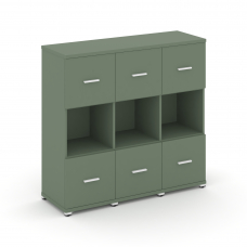 Concept Шкаф 3 узкие секции, 3 ниши CN.STU-335 W Кобо/Металл Белый 1252*420*1186