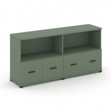 Concept Шкаф 2 широкие секции, 2 нишии CN.STS-221 B Кобо/Металл Черный 1668*420*818