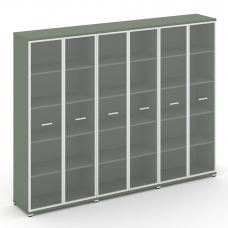 Concept Шкаф 3 широкие секции, 5 ниш CN.STS-538 RPW W Кобо/Металл Белый/Прозрачный 2500*420*1922