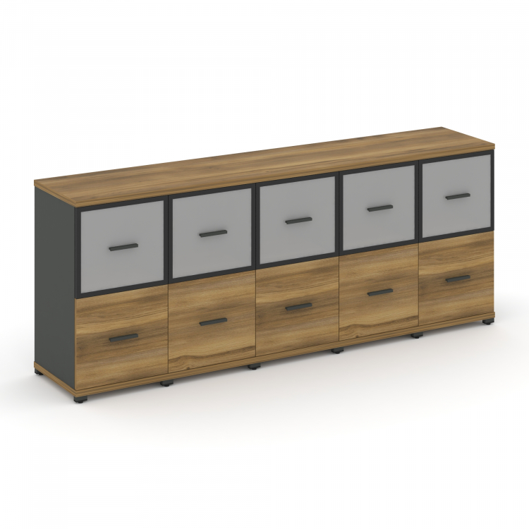 Concept Шкаф 5 узких секций, 2 ниши CN.STU-252 RMB A Сандал Янтарный/Антрацит/Металл Антрацит/Сатин