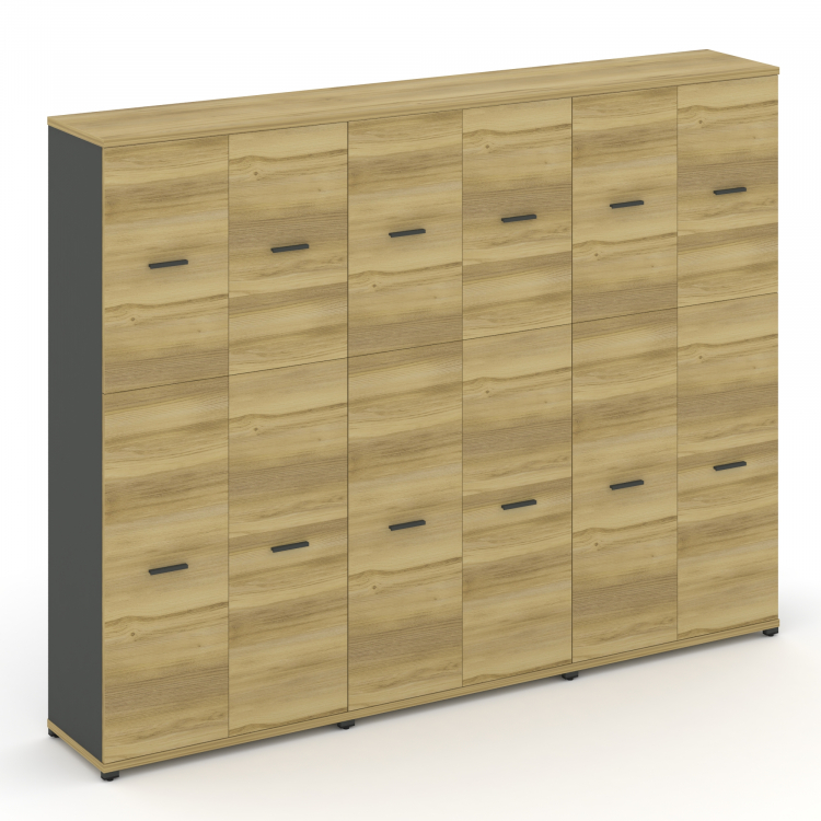 Concept Шкаф 3 широкие секции, 5 ниш CN.STS-535 A Дуб Винченцо/Антрацит/Металл Антрацит 2500*420*192