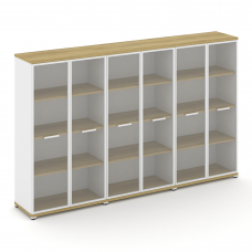 Concept Шкаф 3 широкие секции, 4 ниши CN.STS-436 RPW W Дуб Винченцо/Белый Бриллиант/Металл Белый/Про