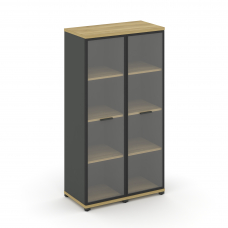 Concept Шкаф 2 узкие секции, 4 ниши CN.STU-426 RPB A Дуб Винченцо/Антрацит/Металл Антрацит/Прозрачны