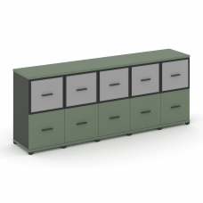 Concept Шкаф 5 узких секций, 2 ниши CN.STU-252 RMB A Кобо/Антрацит/Металл Антрацит/Сатин 2084*420*81