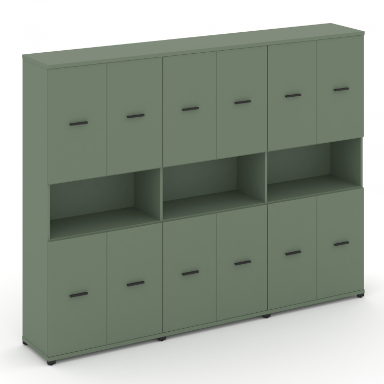 Concept Шкаф 3 широкие секции, 5 ниш CN.STS-533 B Кобо/Металл Черный 2500*420*1922