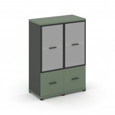 Concept Шкаф 2 узкие секции, 3 ниши CN.STU-322 RMB A Кобо/Антрацит/Металл Антрацит/Сатин 836*420*118