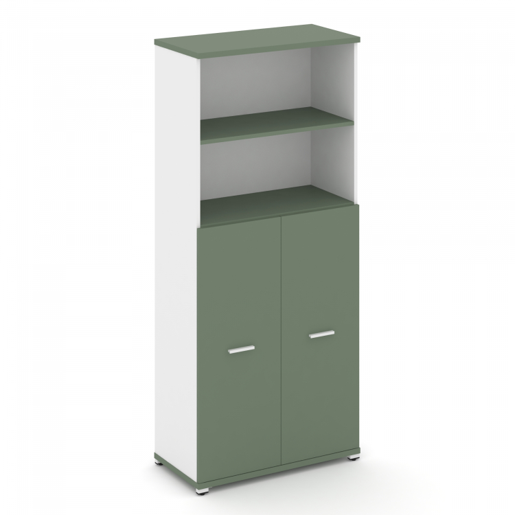 Concept Шкаф 1 широкая секция, 5 ниш CN.STS-514 W Кобо/Белый Бриллиант/Металл Белый 836*420*1922