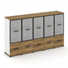 Concept Шкаф 5 узких секций, 3 ниши CN.STU-352 RMB B Сандал Янтарный/Белый Бриллиант/Металл Черный/С