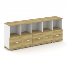 Concept Шкаф 5 узких секций, 2 ниши CN.STU-251 W Дуб Винченцо/Белый Бриллиант/Металл Белый 2084*420*