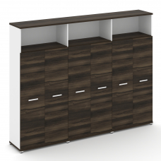 Concept Шкаф 3 широкие секции, 5 ниш CN.STS-536 W Дуб Мали/Белый Бриллиант/Металл Белый 2500*420*192